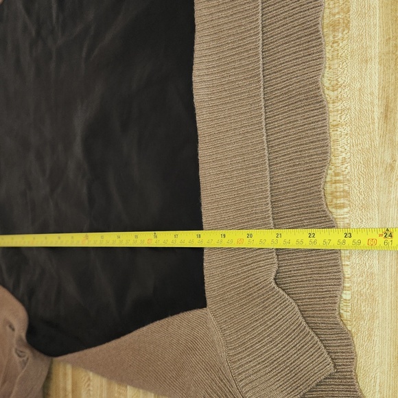 MASON Wool Blend Crew Neck Sweater with Leather Panel, size P - Picture 8 of 9